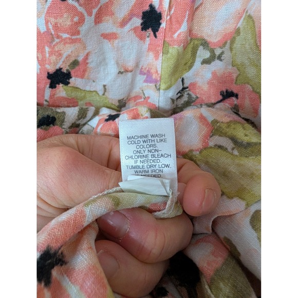 J. Jill love linen floral sleeveless button front tunic dress womens 2X beachy - Picture 6 of 8